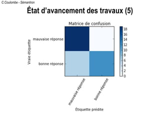 C.Coulombe - Sémantron
État d’avancement des travaux (5)
 