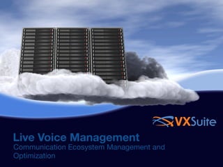 VXSuite
Live Voice Management
Communication Ecosystem Management and
Optimization
 