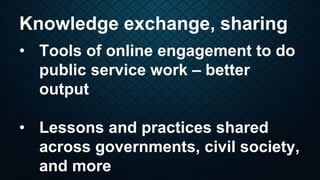 Knowledge Hub – KHub.net
Digital collaboration space dedicated to
the public and non-profit sectors
Where public service p...