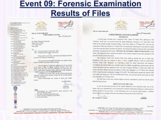 Event 09: Forensic Examination
Results of Files
 