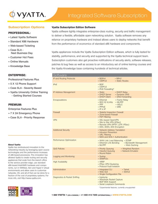 Vyatta 3500 Datasheet | PDF