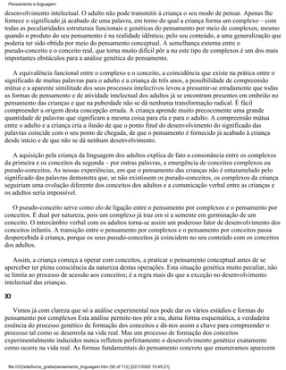 pensamento e linguagem vygotsky referência