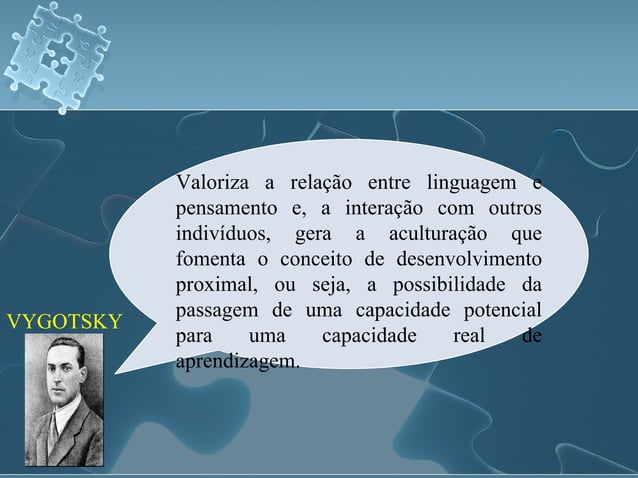 Vygotsky e as teorias da aprendizagem | PPT