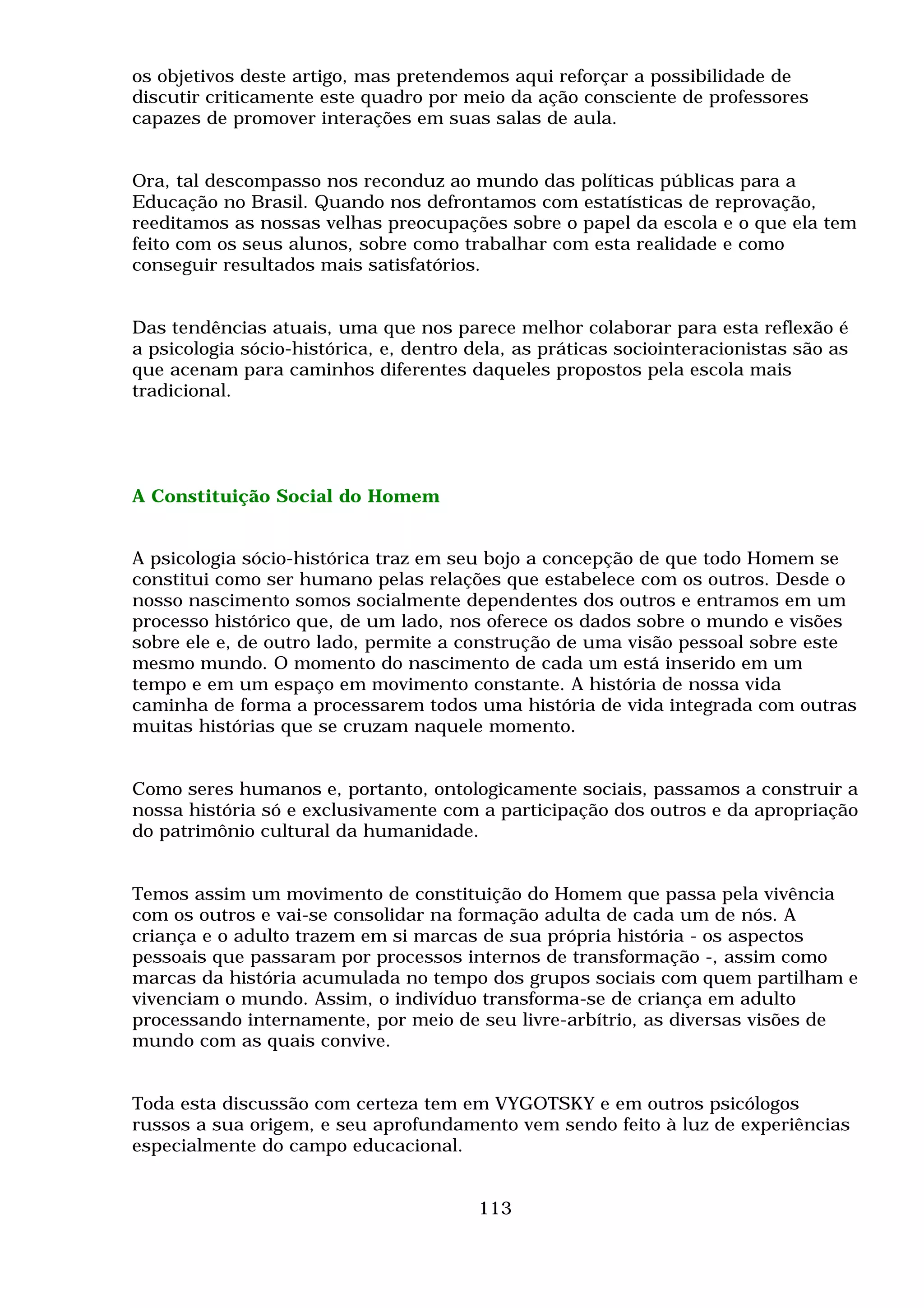 Vygotsky E O Papel Das InteraçõEs Sociais Em Sala De Aula