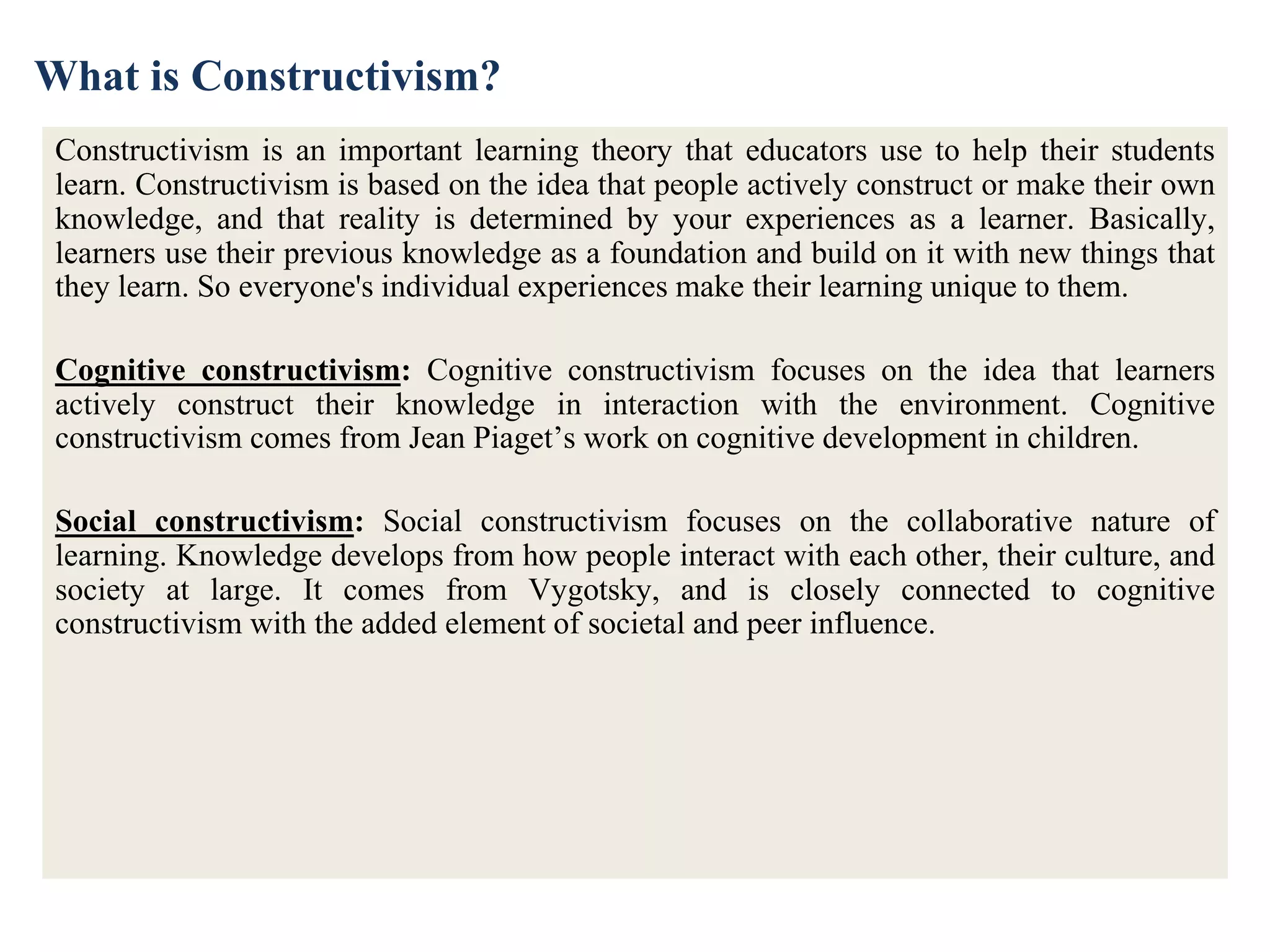 Vygotsky’s Constructivist Theory | PPTX