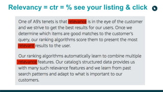 Relevancy = ctr = % see your listing & click
 