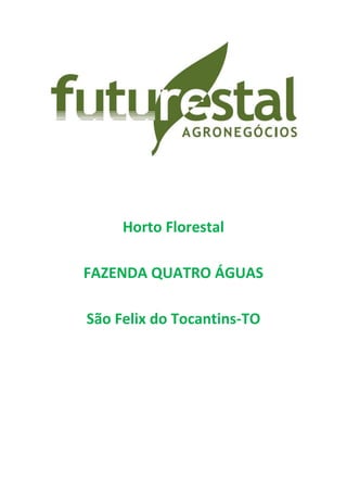 Horto Florestal<br />FAZENDA QUATRO ÁGUAS<br />São Felix do Tocantins-TO<br />