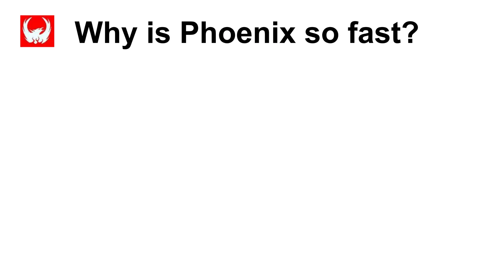 Why is Phoenix so fast?
Completed
 