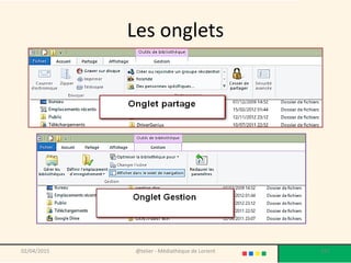Les onglets
02/04/2015 @telier - Médiathèque de Lorient 157
 