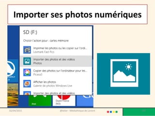 Importer ses photos numériques
@telier - Médiathèque de Lorient 19702/04/2015
 