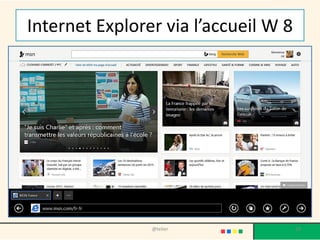 Internet Explorer via l’accueil W 8
@telier 29
 