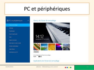 PC et périphériques
02/04/2015 @telier - Médiathèque de Lorient 64
 