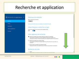 Recherche et application
02/04/2015 @telier - Médiathèque de Lorient 81
 