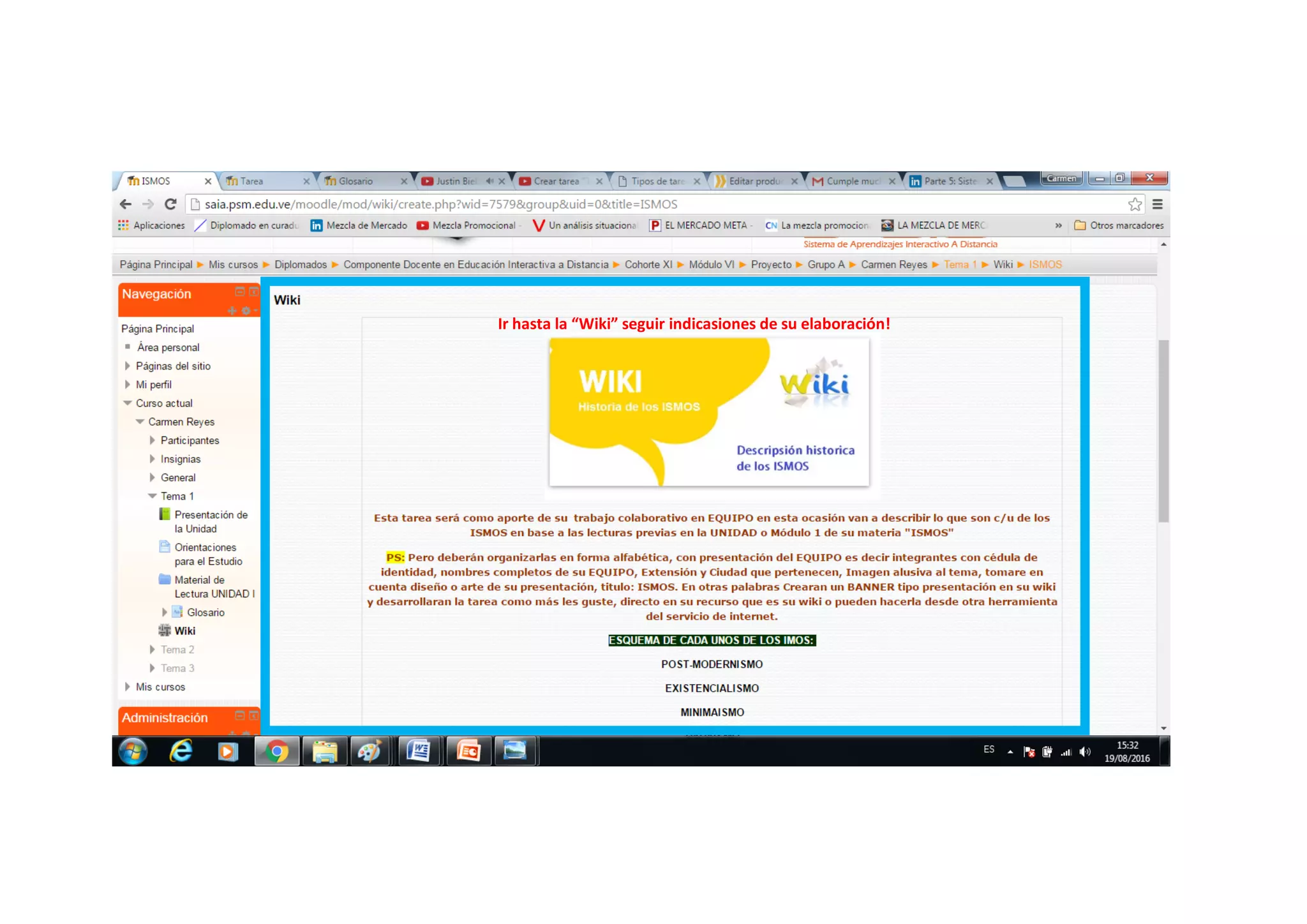 Ir hasta la “Wiki” seguir indicasiones de su elaboración!