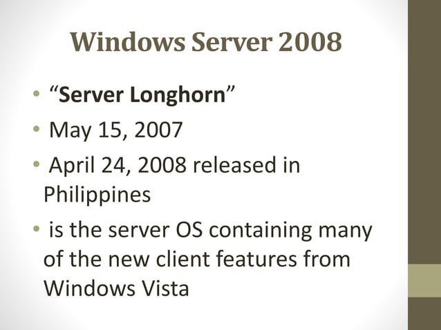 Windows operating system | PPTX | Operating Systems | Computer Software ...