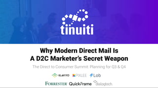 Why Modern Direct Mail Is
A D2C Marketer’s Secret Weapon
The Direct to Consumer Summit: Planning for Q3 & Q4
 