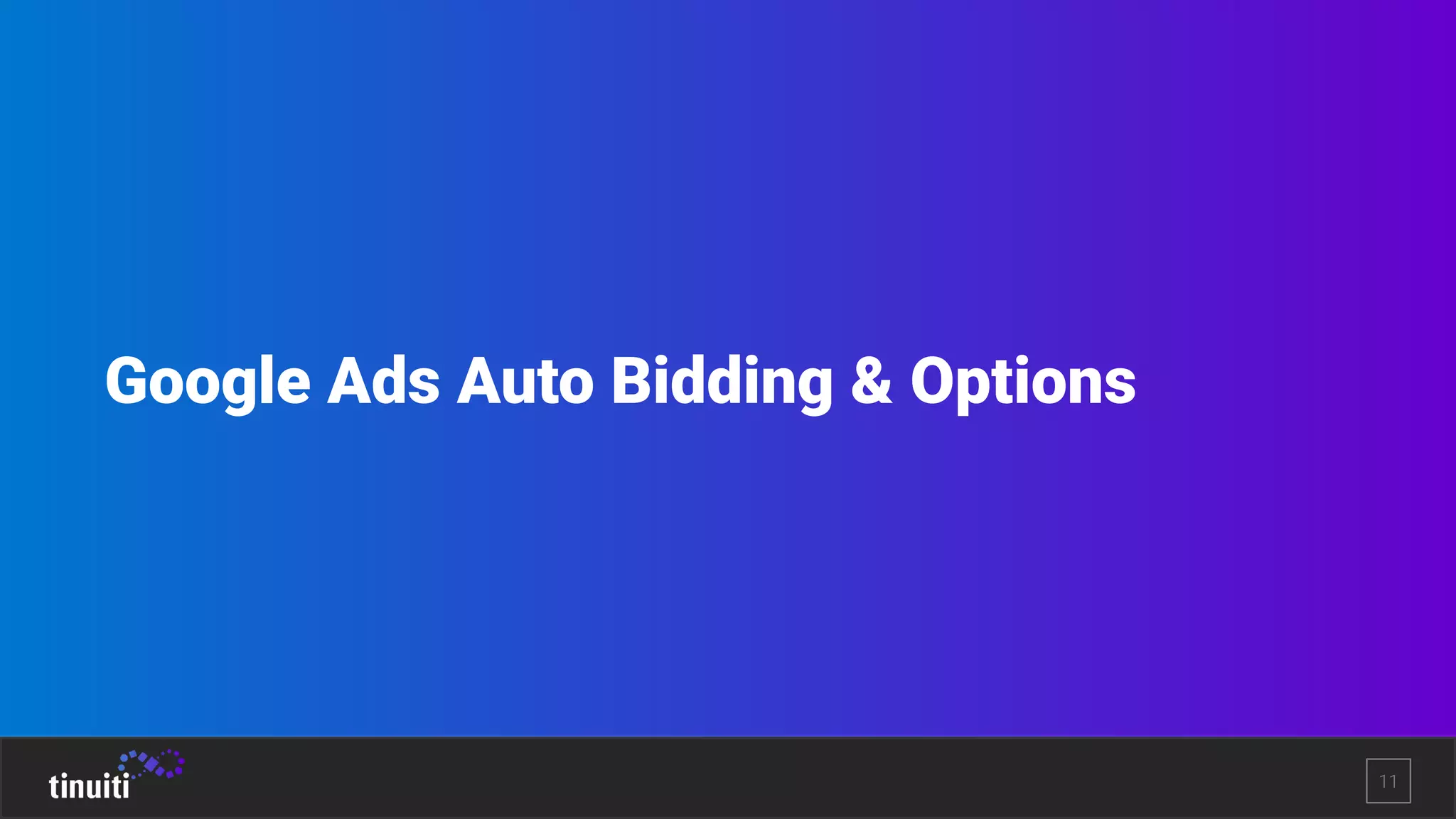 11
Google Ads Auto Bidding & Options
 