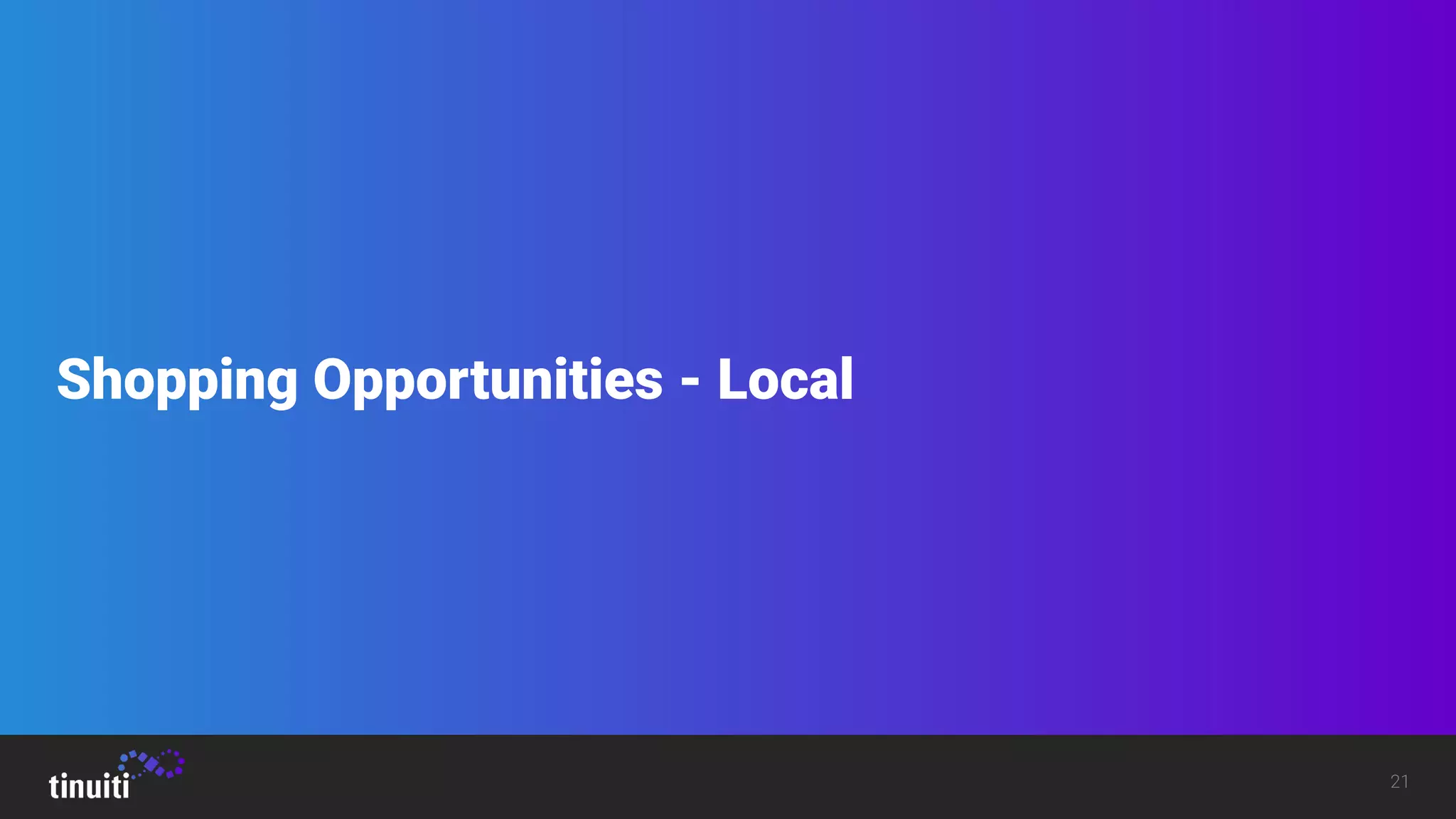 21
Shopping Opportunities - Local
 