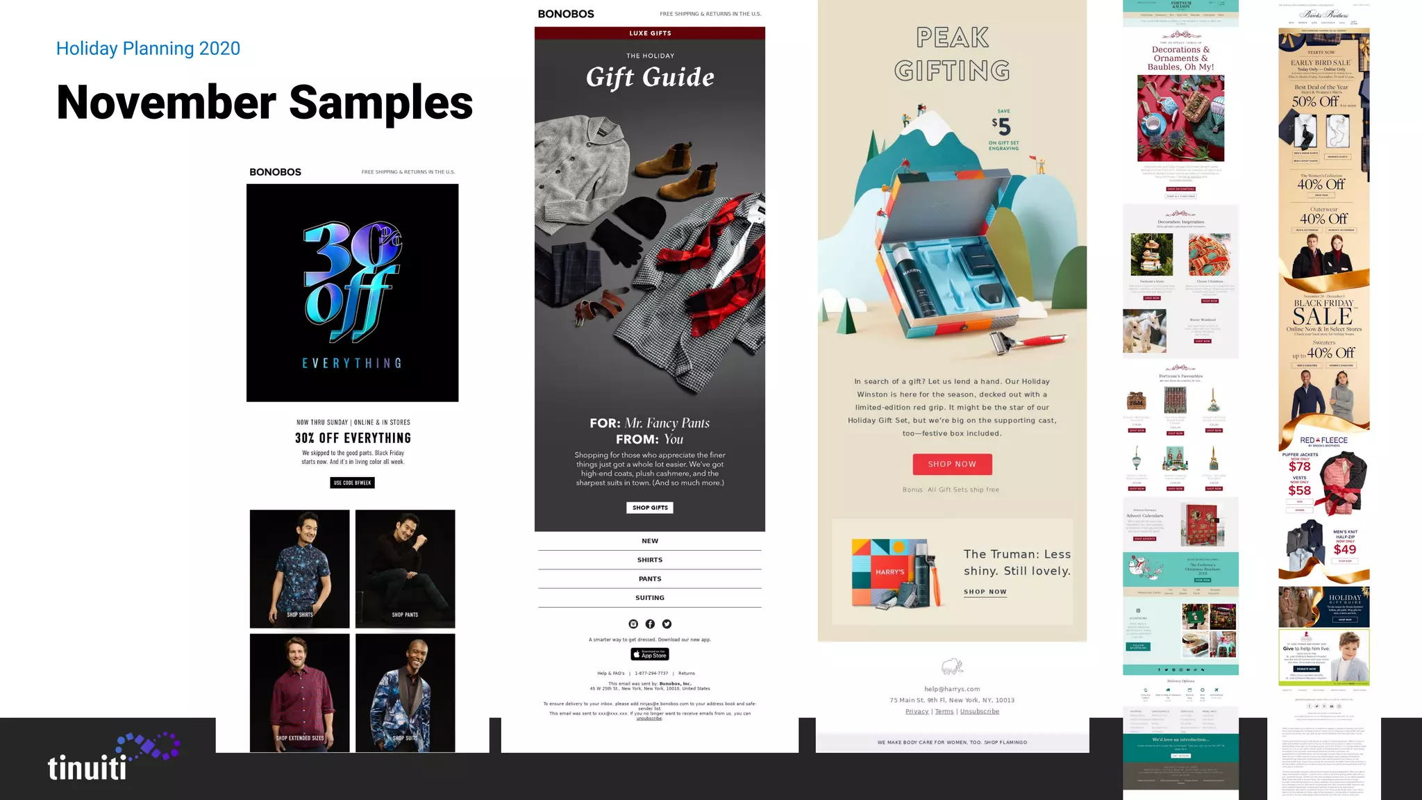 Holiday Planning 2020
November Samples
 