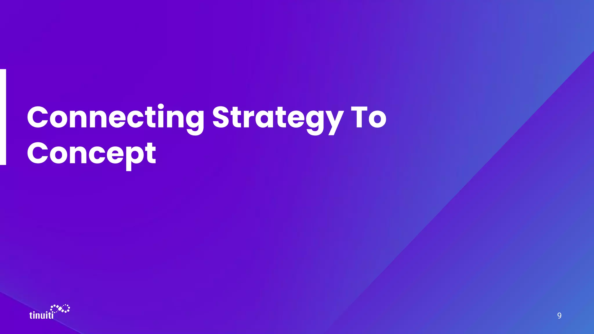 Connecting Strategy To
Concept
9
 