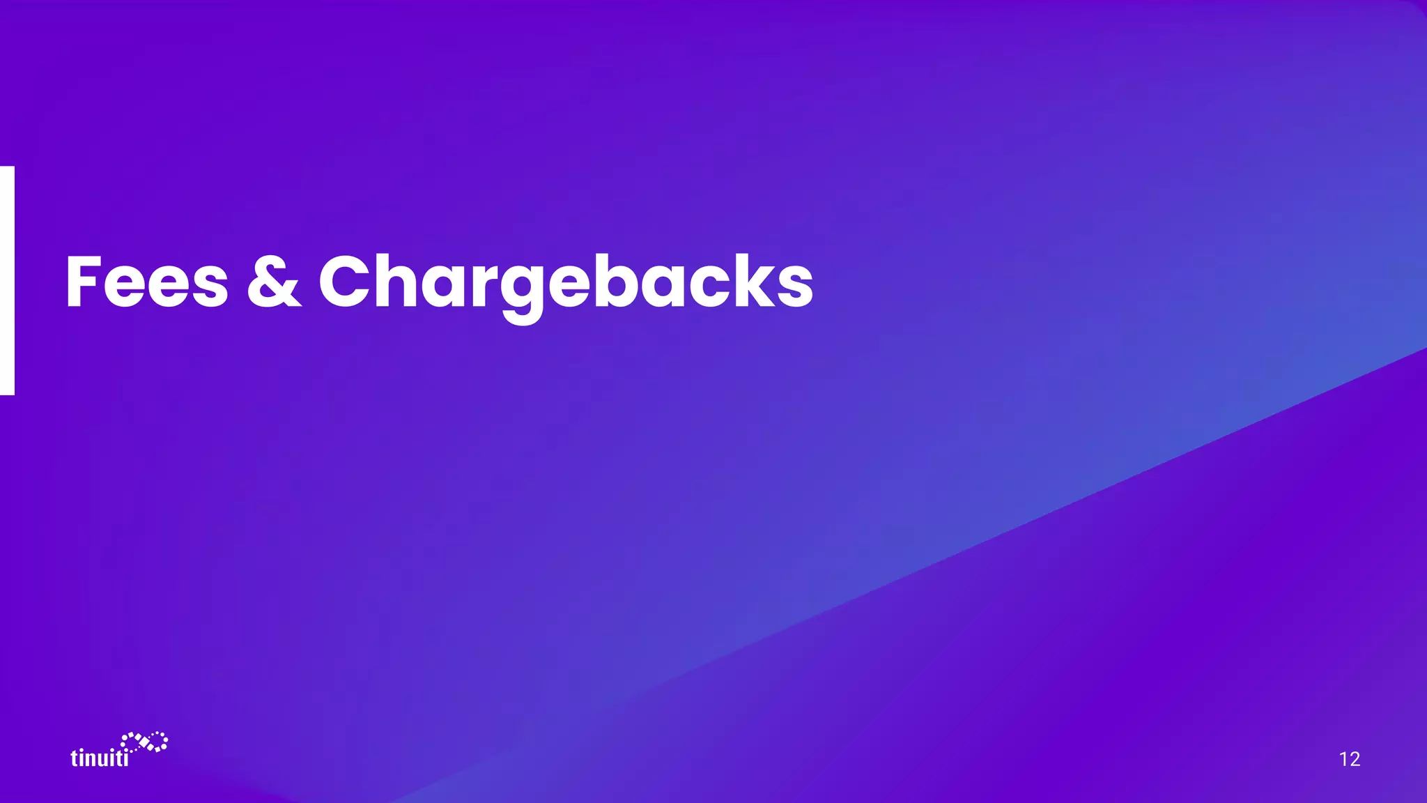 Fees & Chargebacks
12
 