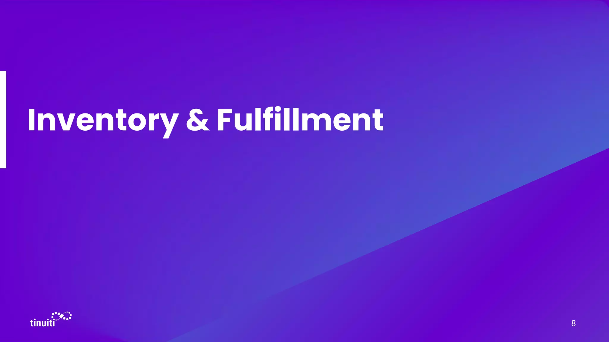 Inventory & Fulfillment
8
 