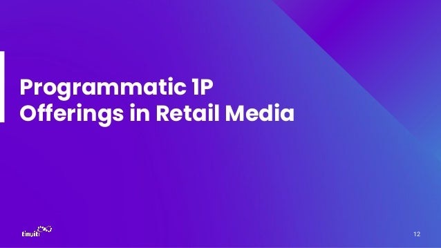 Programmatic 1P
Offerings in Retail Media
12
 