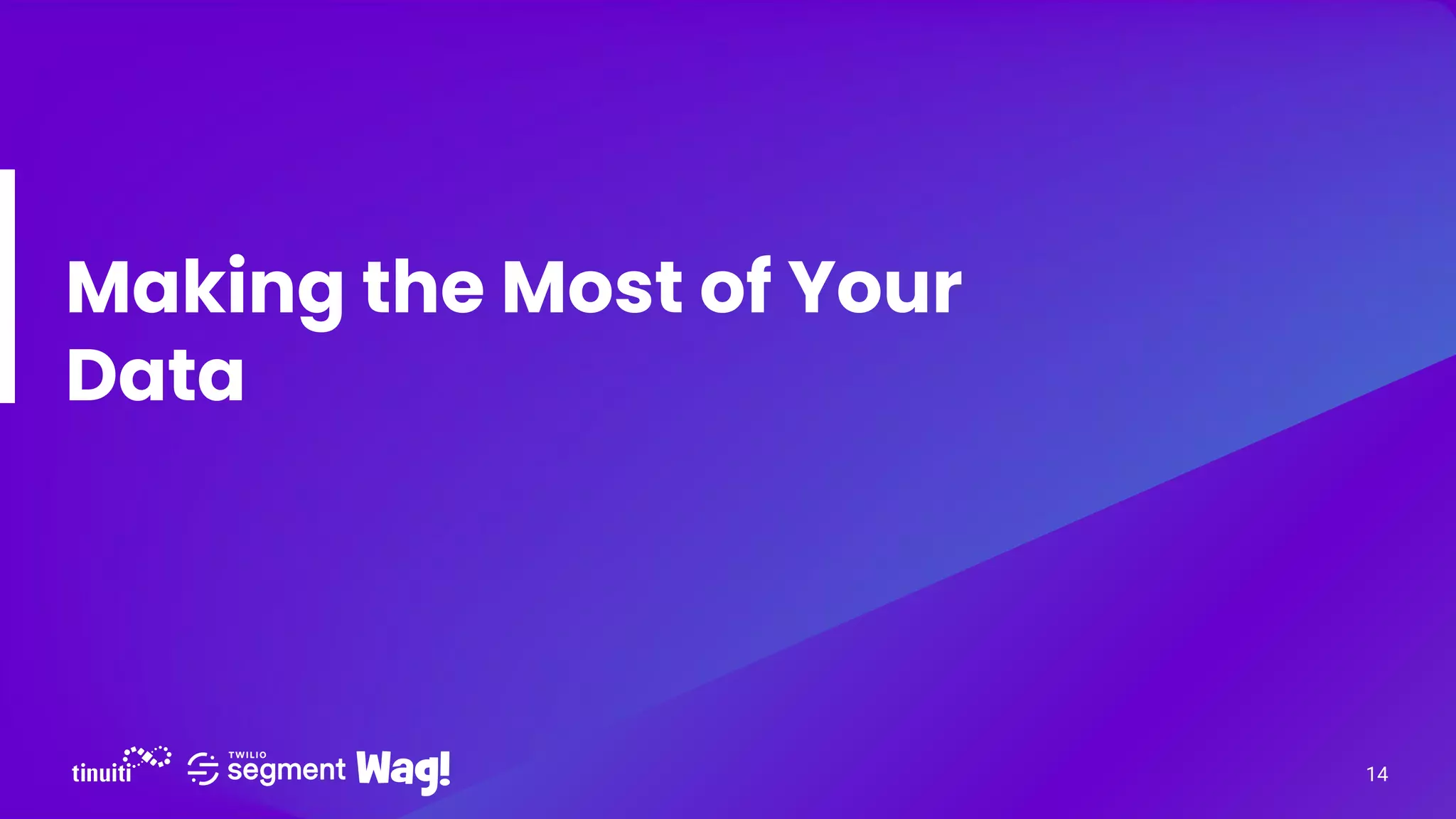 Making the Most of Your
Data
14
 