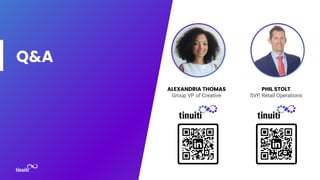 Q&A
ALEXANDRIA THOMAS
Group VP of Creative
PHIL STOLT
SVP, Retail Operations
 