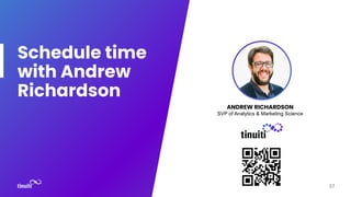 Schedule time
with Andrew
Richardson
ANDREW RICHARDSON
SVP of Analytics & Marketing Science
37
 