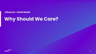 Why Should We Care?
Influencer + Retail Media
8
 
