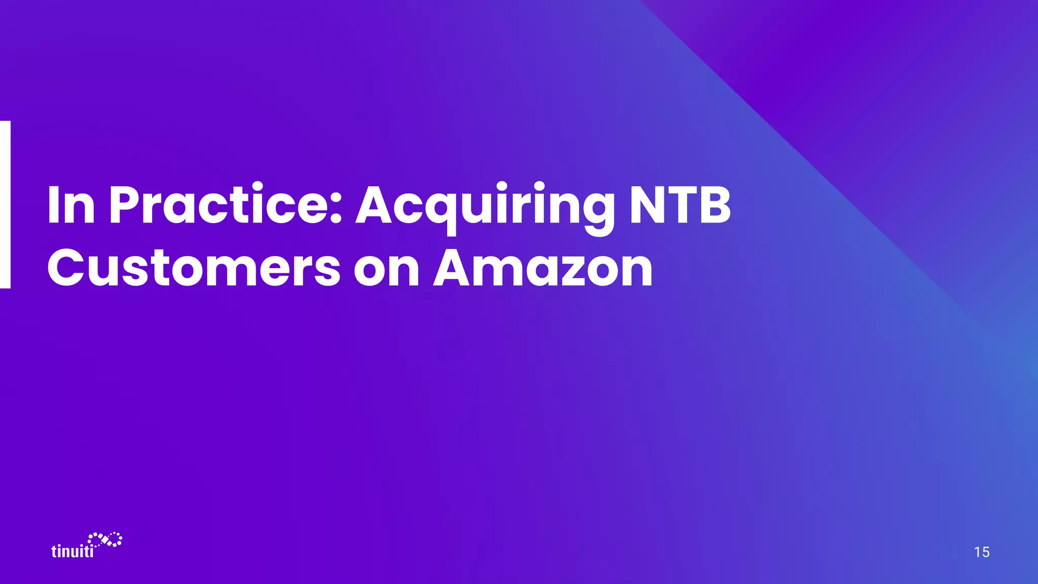 In Practice: Acquiring NTB
Customers on Amazon
15
 