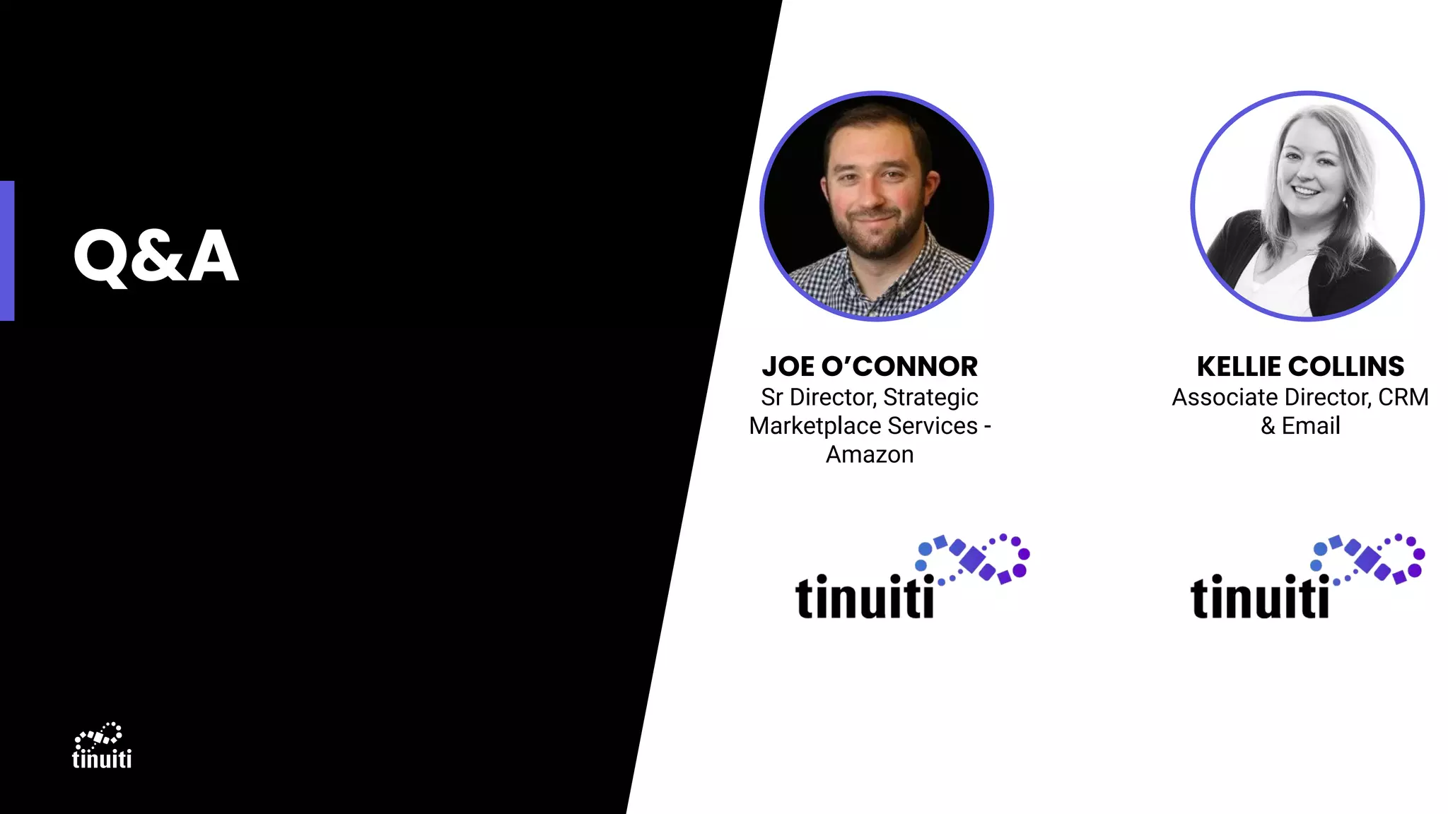 Q&A
JOE O’CONNOR
Sr Director, Strategic
Marketplace Services -
Amazon
KELLIE COLLINS
Associate Director, CRM
& Email
 