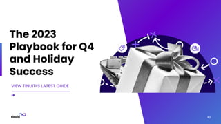 40
The 2023
Playbook for Q4
and Holiday
Success
VIEW TINUITI’S LATEST GUIDE
➜
 
