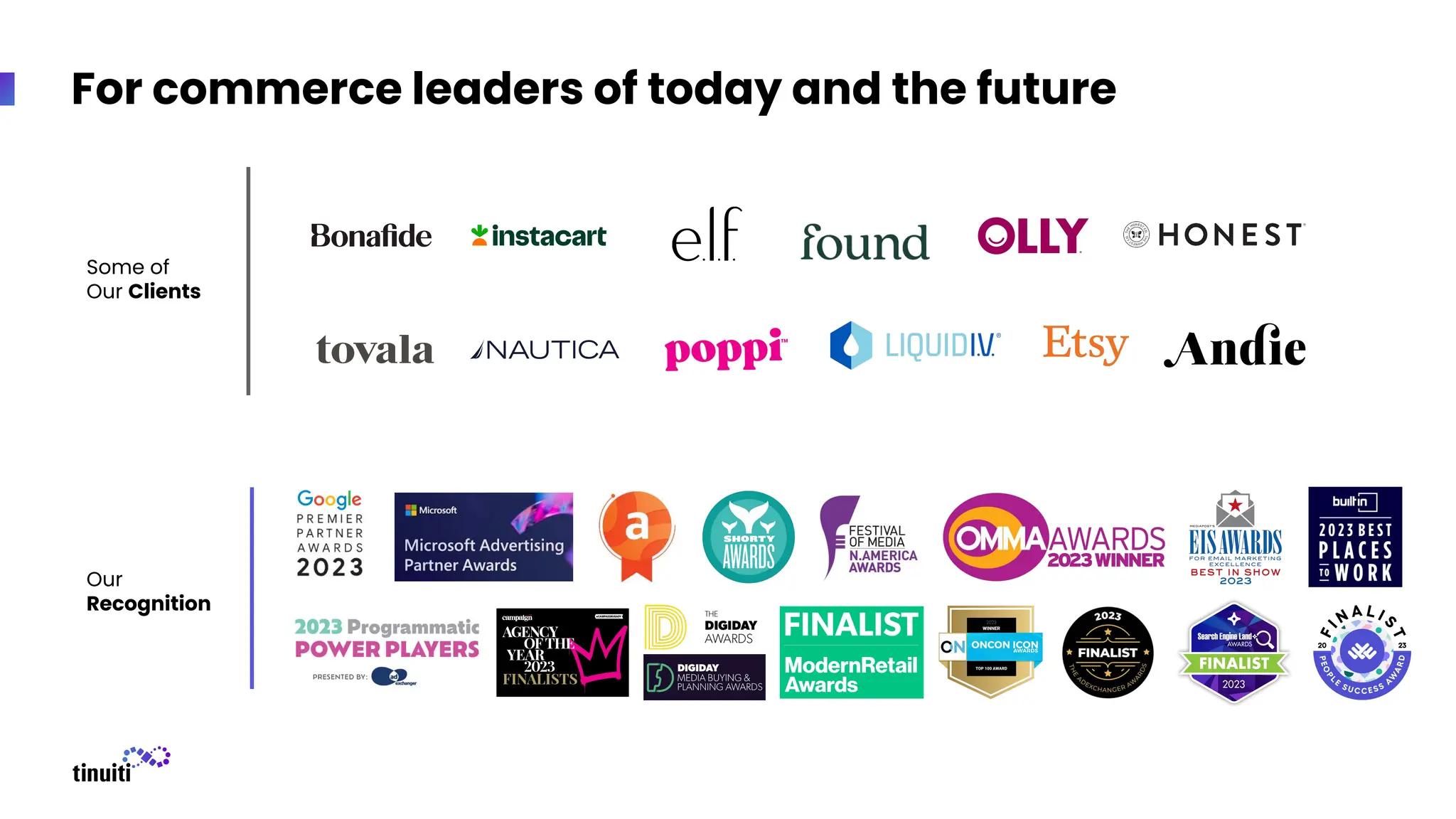 Some of
Our Clients
Our
Recognition
For commerce leaders of today and the future
 