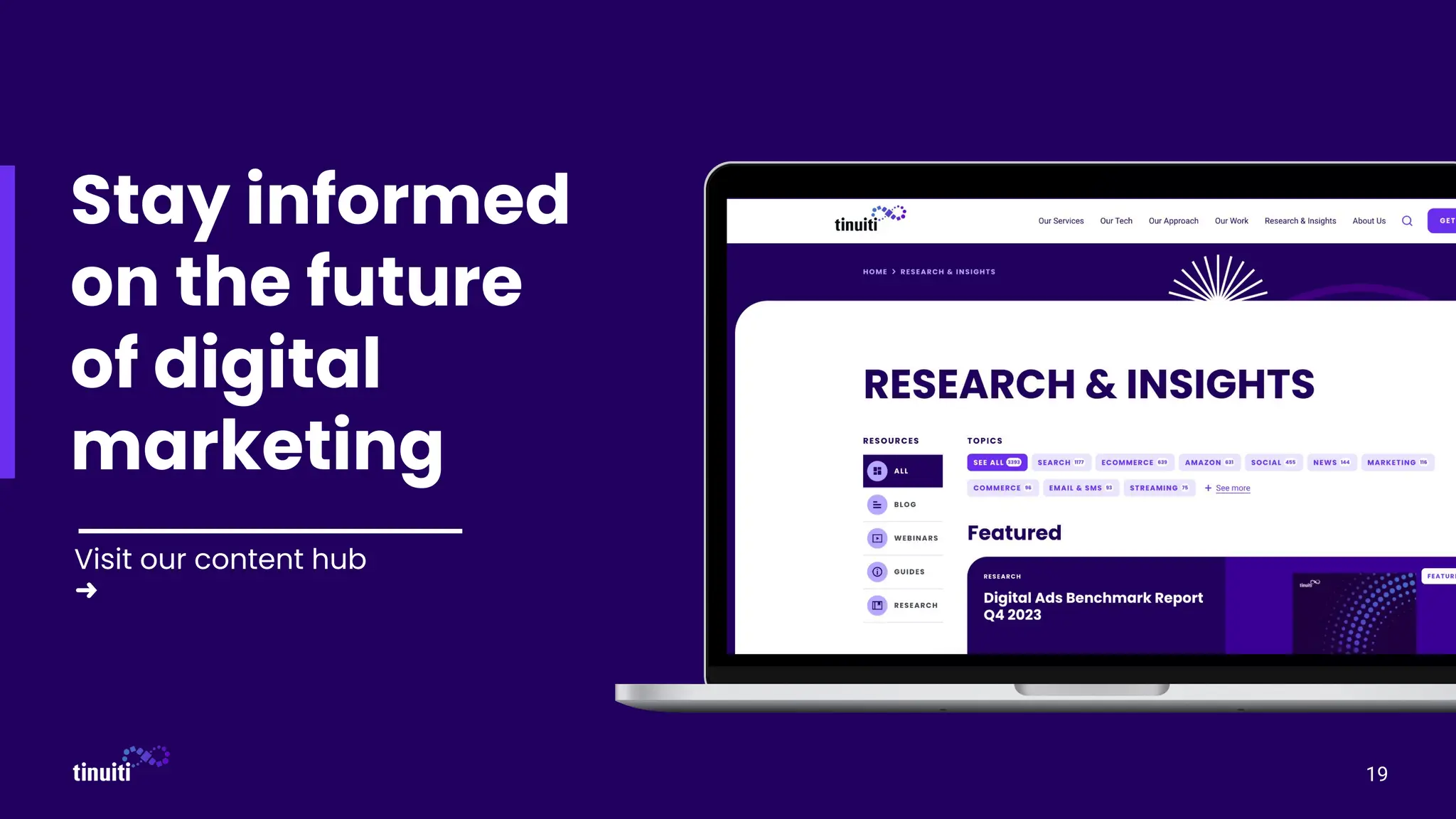 19
Visit our content hub
➜
Stay informed
on the future
of digital
marketing
 