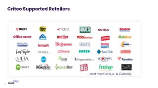 29
…and more in N.A. & Globally
Criteo Supported Retailers
 