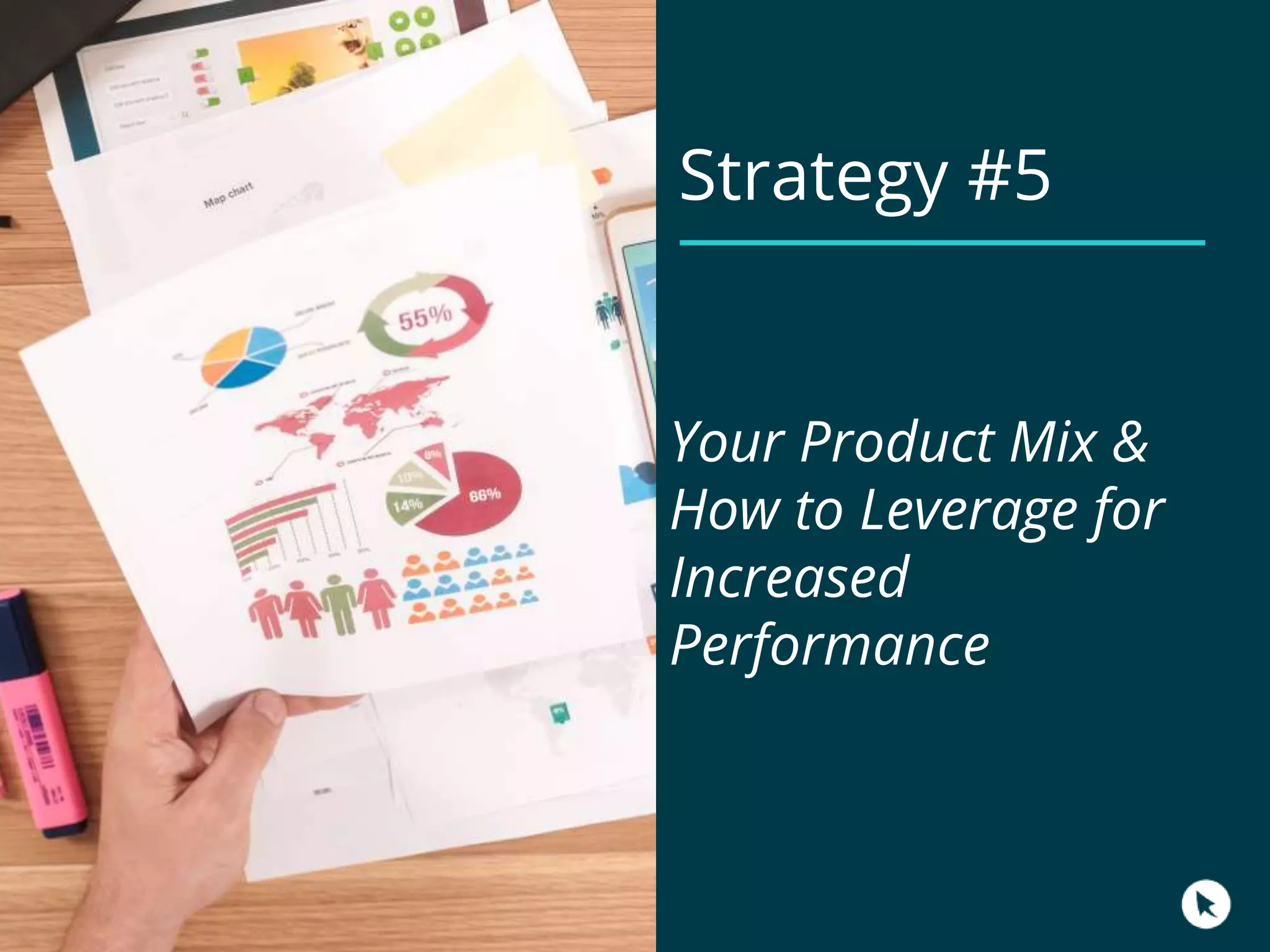 Strategy #5
Your Product Mix &
How to Leverage for
Increased
Performance
 