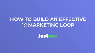 HOW TO BUILD AN EFFECTIVE
1:1 MARKETING LOOP
 