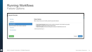 Data Analytics Infrastructure©2013 LinkedIn Corporation. All Rights Reserved.
Running Workflows
Failure Options
24
 