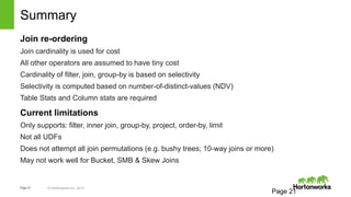 Cost-based query optimization in Apache Hive | PPT