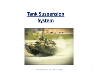 Tank Suspension
System
1
CV Systems-Prof (Col) GC Mishra, Retd
 