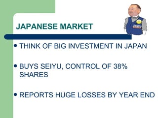 JAPANESE MARKET THINK OF BIG INVESTMENT IN JAPAN BUYS SEIYU, CONTROL OF 38% SHARES REPORTS HUGE LOSSES BY YEAR END 