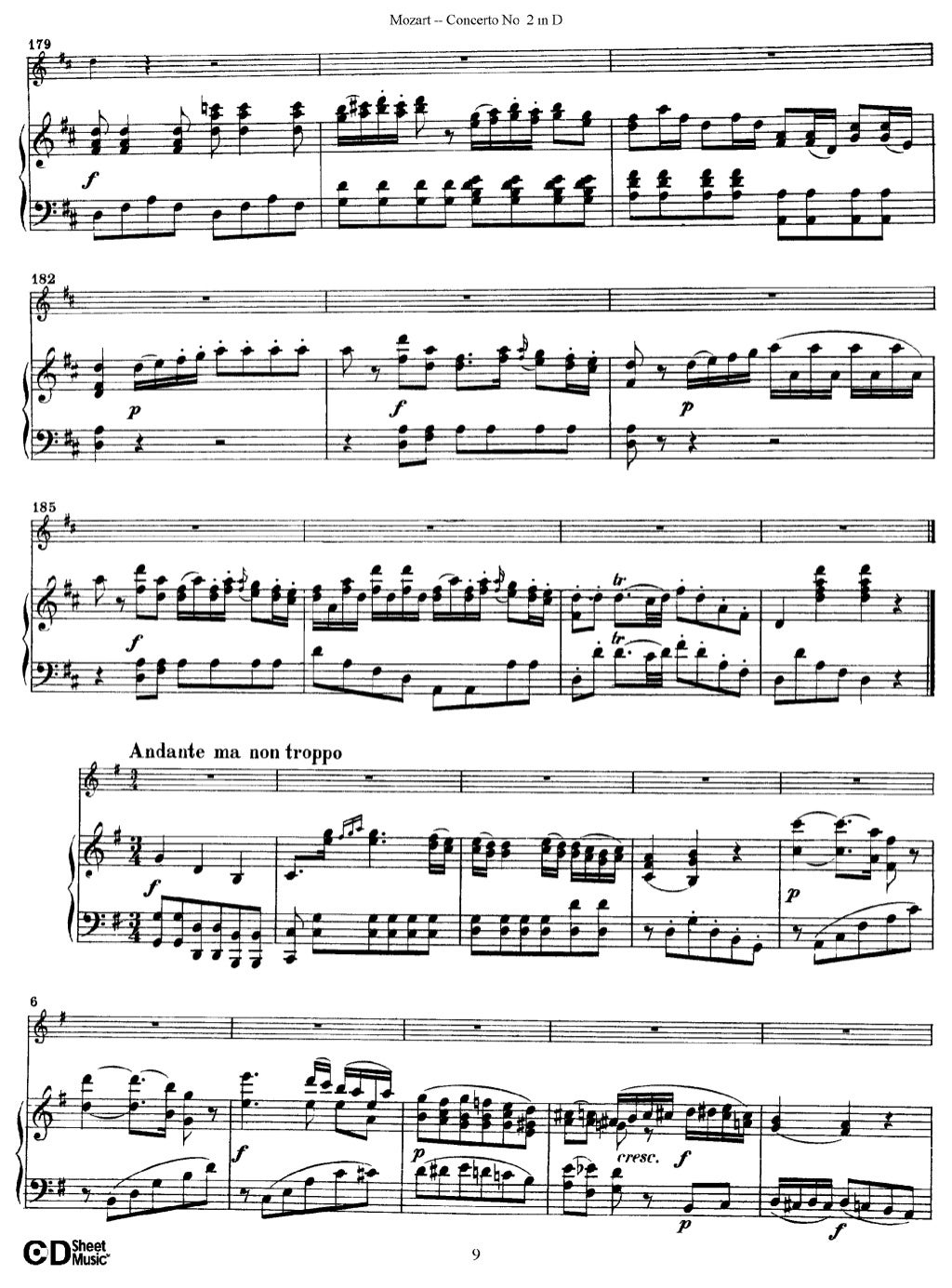 W.a. mozart concert no. 2 for flute and orchestra in d major kv 314…