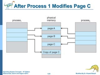 9.25 Modified By Dr. Khaled Wassif
Operating System Concepts – 9th Edition
Silberschatz, Galvin and Gagne ©2013
After Process 1 Modifies Page C
 