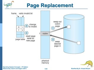 9.30 Modified By Dr. Khaled Wassif
Operating System Concepts – 9th Edition
Silberschatz, Galvin and Gagne ©2013
Page Replacement
 