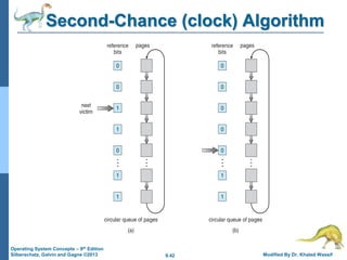 9.42 Modified By Dr. Khaled Wassif
Operating System Concepts – 9th Edition
Silberschatz, Galvin and Gagne ©2013
Second-Chance (clock) Algorithm
 