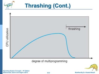 9.53 Modified By Dr. Khaled Wassif
Operating System Concepts – 9th Edition
Silberschatz, Galvin and Gagne ©2013
Thrashing (Cont.)
 