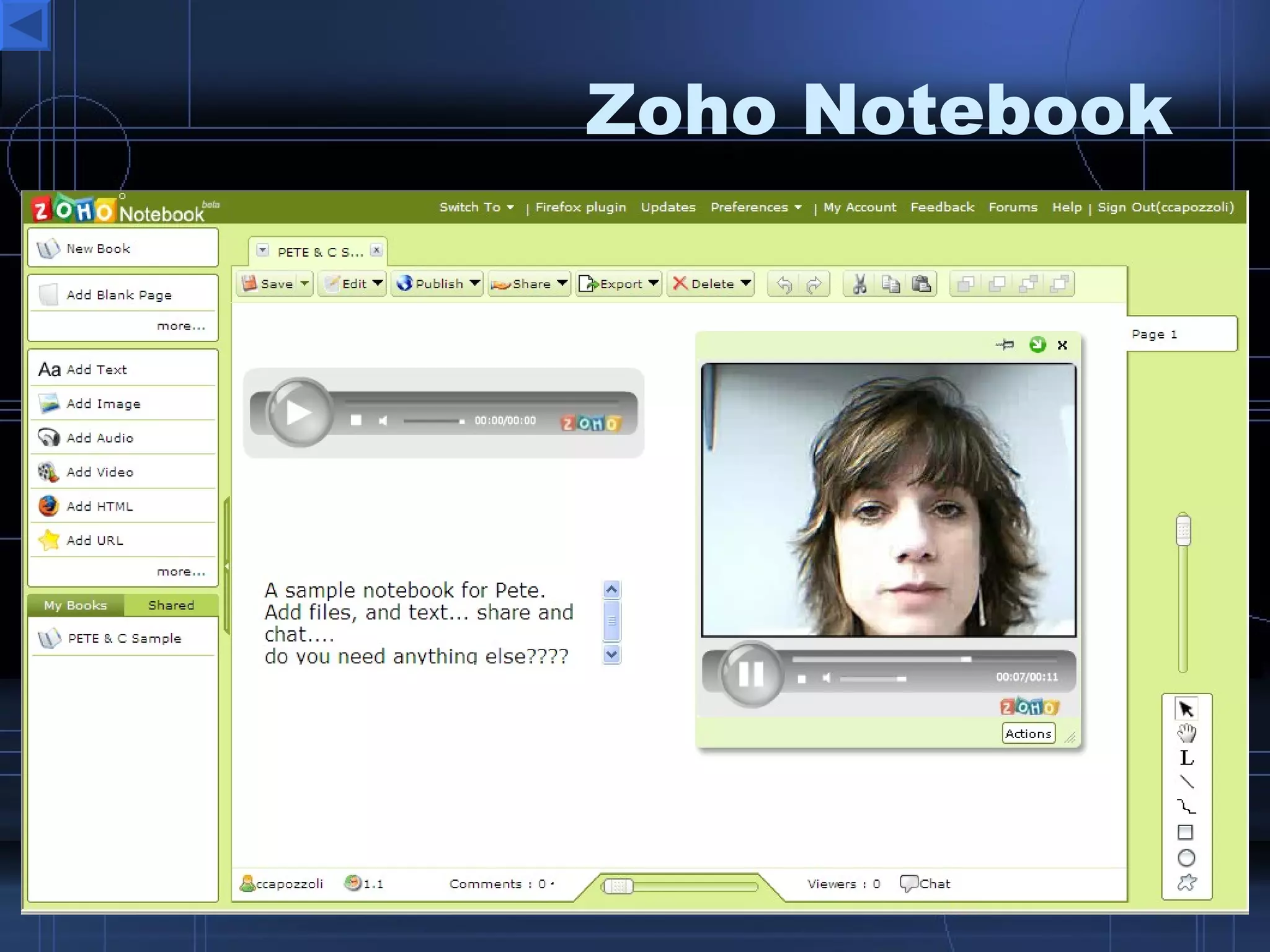 Zoho Notebook 