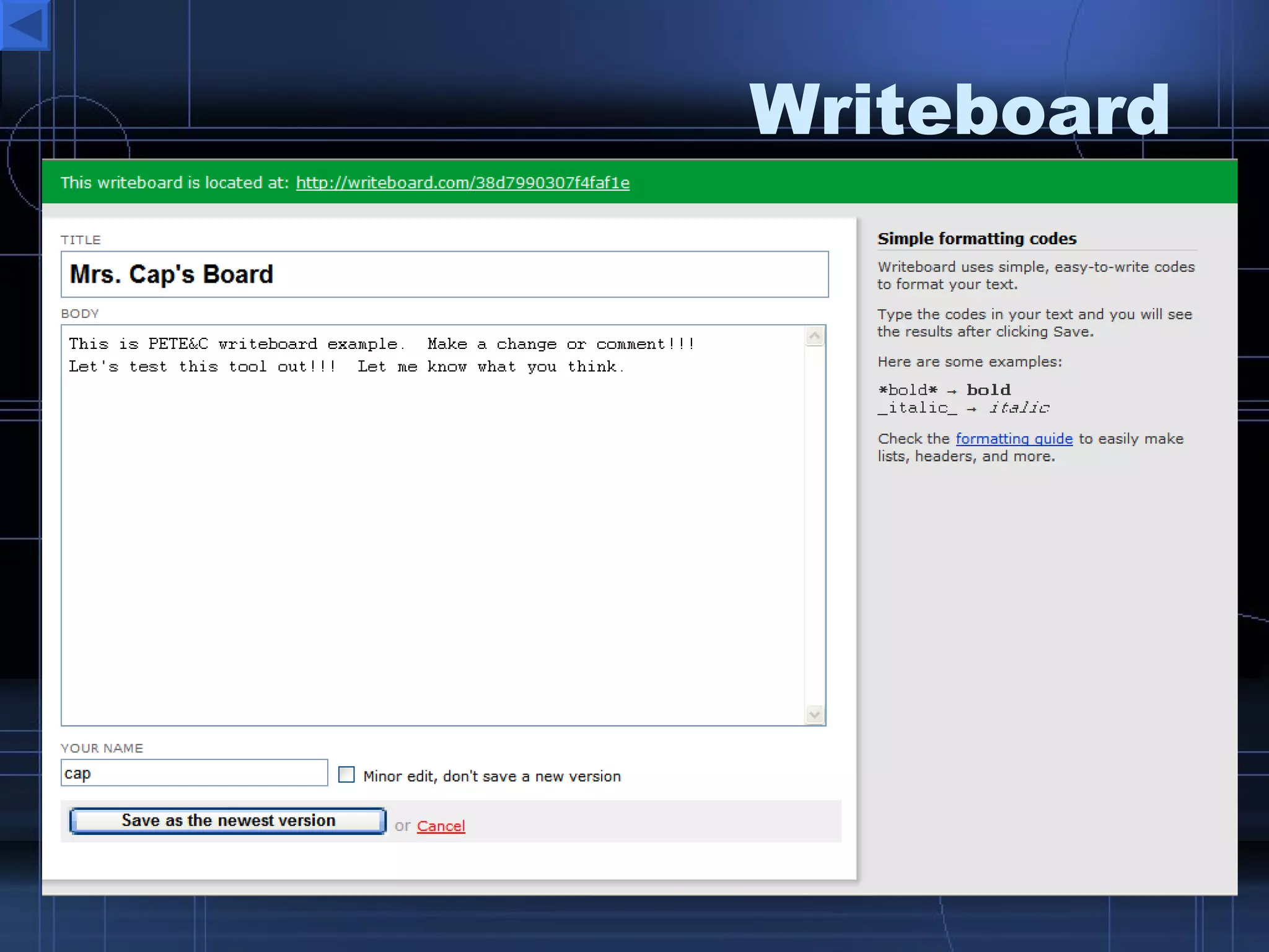 Writeboard 